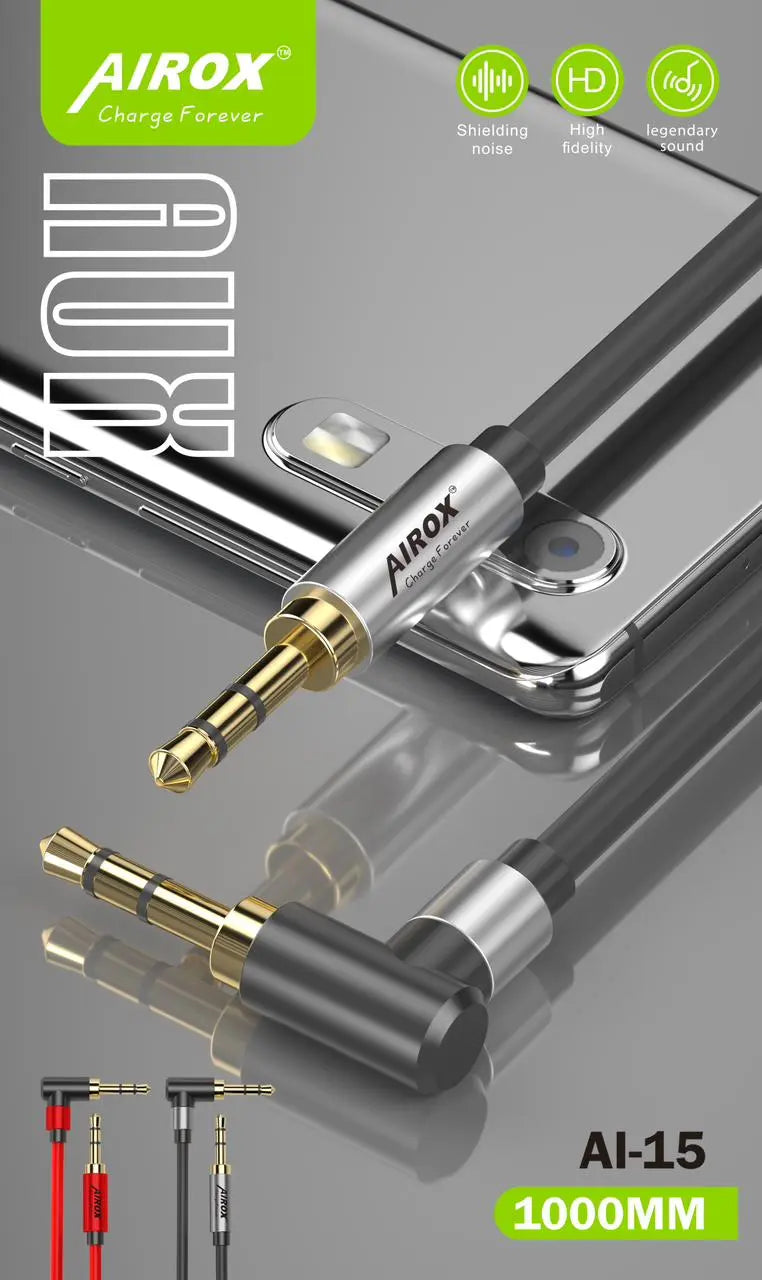 Airox High Quality Aux Cable || Male to Male For Headphones, Speakers & multimedia highly durable - Airox.pk